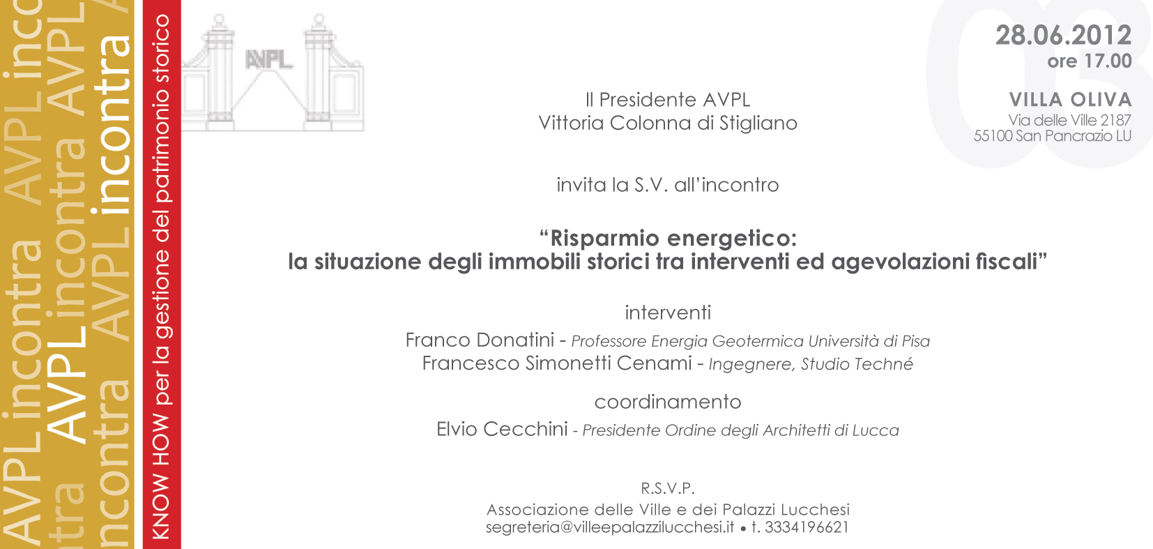 Invito AVPL Incontra - Villa Oliva